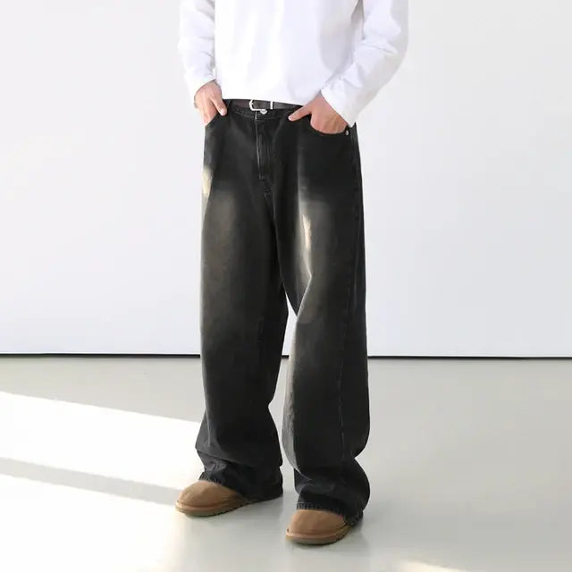 Washed Wide Legs Jeans Korean Style